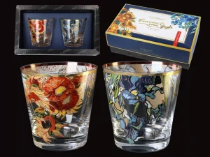 Kpl. 2 szklanek do whisky - V. Van Gogh. Słoneczniki + Irysy (CARMANI)