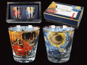 Kpl. 2 szklanek do whisky - V. Van Gogh. Gwiaździsta Noc + Taras kawiarni w nocy (CARMANI)