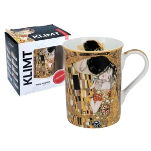 Kubek Classic New- G.Klimt - Pocałunek tło brązowe (CARMANI)