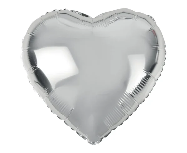 Balon foliowy serce srebrne - 18'